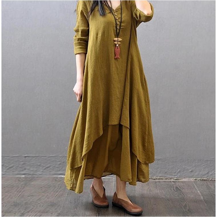 Women' Dresses New False Two-piece Long Sleeve Round Neck Loose - Roseys  Boutique